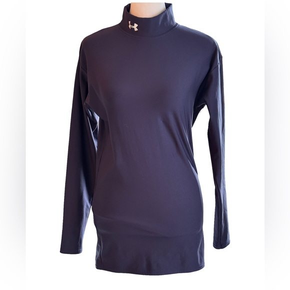 Under Armour Coldgear Women's Navy Long Sleeve Mock Turtleneck. - Picture 1 of 5